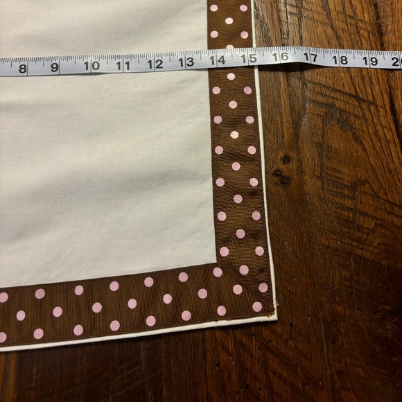 Table/Dresser Runner - Cream with Brown/Pink Polka Dots - Picture 3 of 7